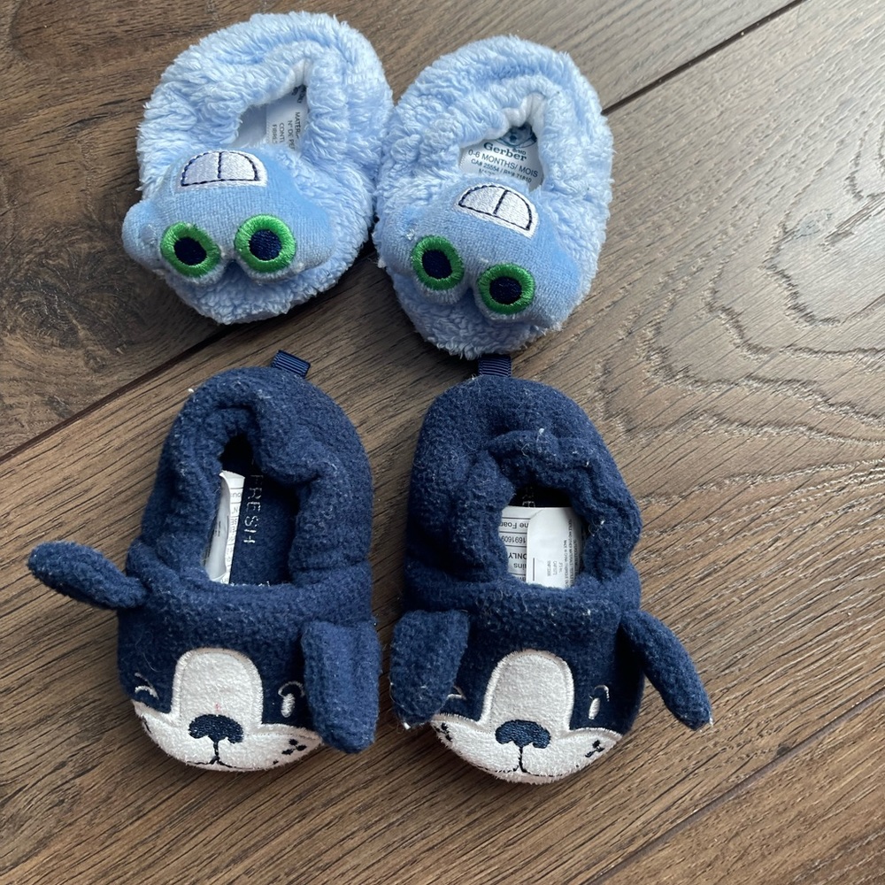 Two Pairs of Slippers for Babies (0-6 months)